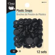 Plastic Snaps - Round Black