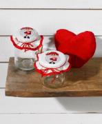 Mason jar covers - Elf with Hearts (2 pcs)