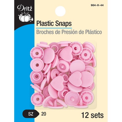 Plastic Snaps - Pink Heart