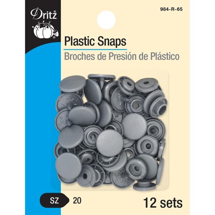 Plastic Snaps - Round Silver