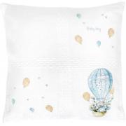 Cushion - Baby Boy - Rabbit in a flying balloon