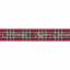 Tartan Metallic Merry Christmas Ribbon 15mm - Gold