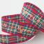 Tartan Metallic Merry Christmas Ribbon 15mm - Gold