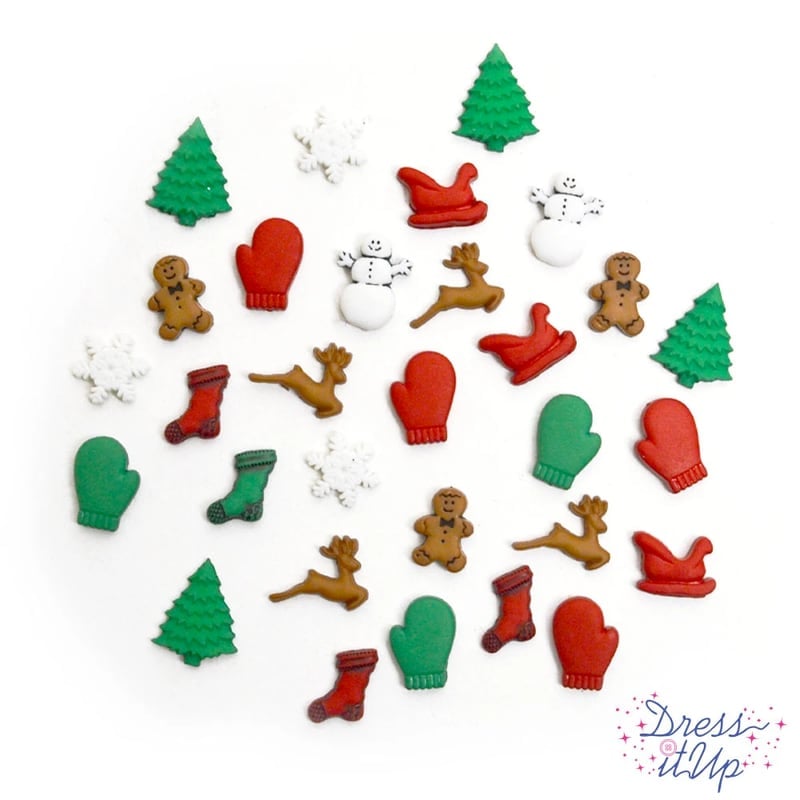 DRESS IT UP Buttons Mr & Mrs Claus 9499 Christmas Embellishment Xmas 