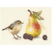 Alisa Counted Cross Stitch Kit Bird with Apple 