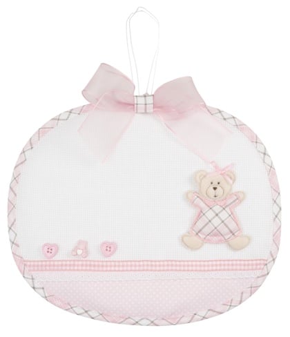 Birth Ribbon Scottish Bear - Pink