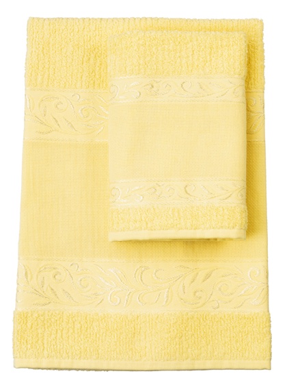 Couple of bath towels - Verona - Yellow