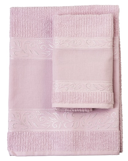 Couple of bath towels - Verona - Pink