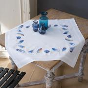 Squared Tablecloth - Blue Feathers
