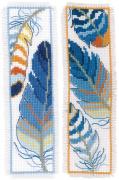 Bookmark - Blue Feathers (2)