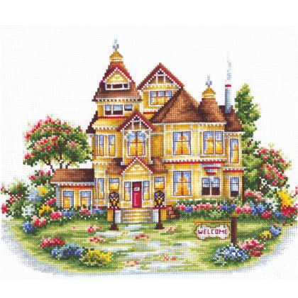 Counted Cross Stitch Kit MAKE YOUR OWN HANDS W-19 "Welcome" 