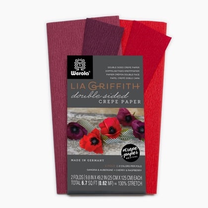 Crepe Paper Kit - Sangria/Aubergine & Cherry/Raspberry From Lia Griffith -  Adhesive and Scrapbooking Paper - Ornaments, Paper, Colors - Casa Cenina