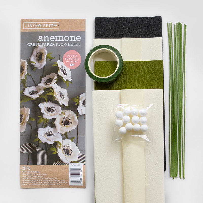 Crepe Paper Flower Anemone Kit From Lia Griffith - Adhesive and  Scrapbooking Paper - Ornaments, Paper, Colors - Casa Cenina
