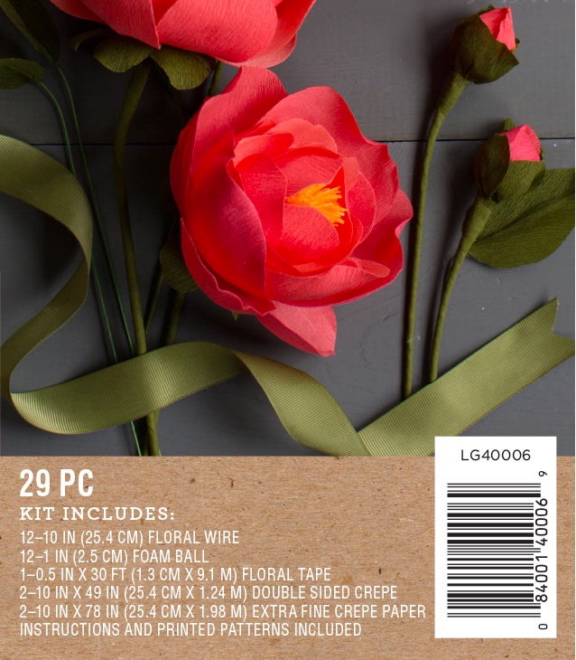 Crepe Paper Flower Kit -Peonies - 084001400069