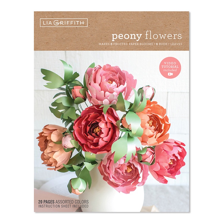 Peony Flowers Frosted Paper Flower Kit From Lia Griffith - Adhesive and  Scrapbooking Paper - Ornaments, Paper, Colors - Casa Cenina