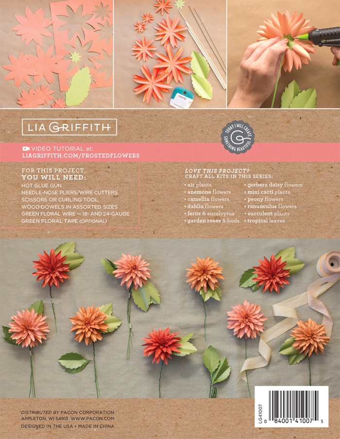 Dahlias Frosted Paper Flower Kit