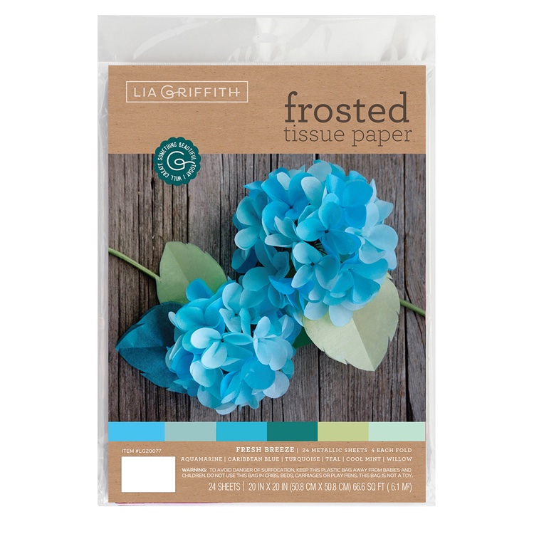 20 X 20 Blue Lia Griffith Frosted Fresh Breeze Tissue 
