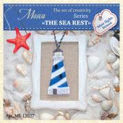 Blue and white lighthouse