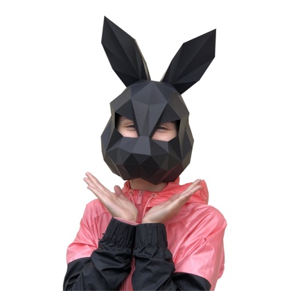 Hare Mask Black - Papercraft Kit