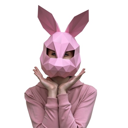 Hare Mask Pink - Papercraft Kit