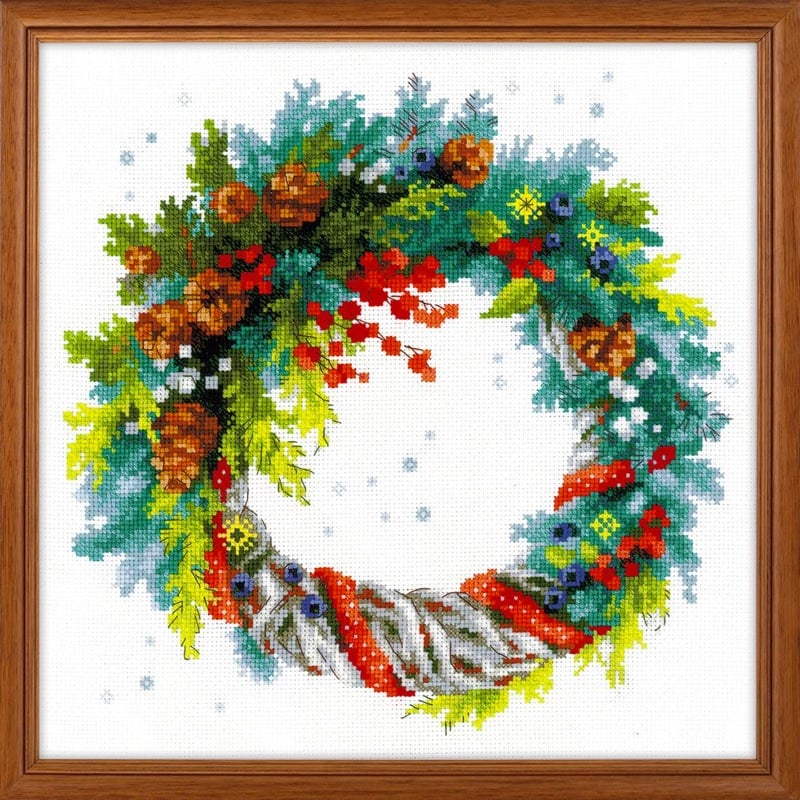 Wreath with Blue Spruce From RIOLIS - Other Collections - Cross-Stitch Kits  Kits - Casa Cenina
