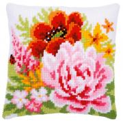 Front Cushion: Colourful flowers
