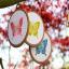 Embroidery kit with ring Butterflies - Set of 3