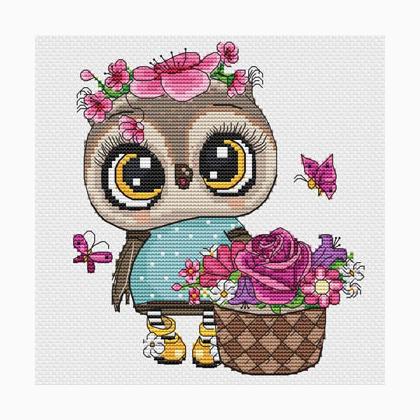 Owl With Flowers