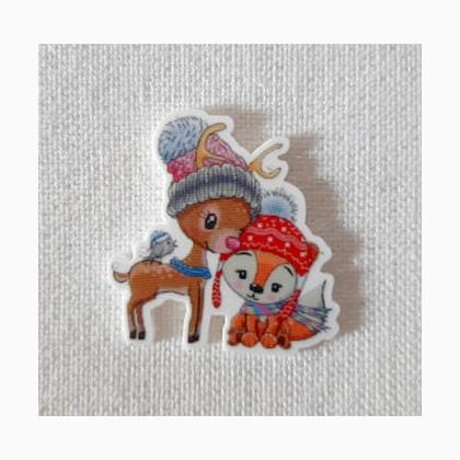 Cute Deer Fox And Friend Magnet