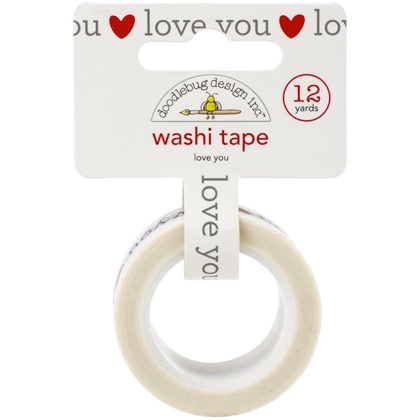 Decorative Paper Tape 15mm - Love You, Love Notes