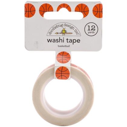 Decorative Paper Tape 15mm - Slam Dunk Basketballs