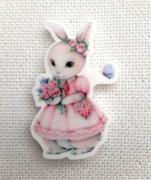 Spring Rabbit Magnet (Rabbit in Pink Dress)