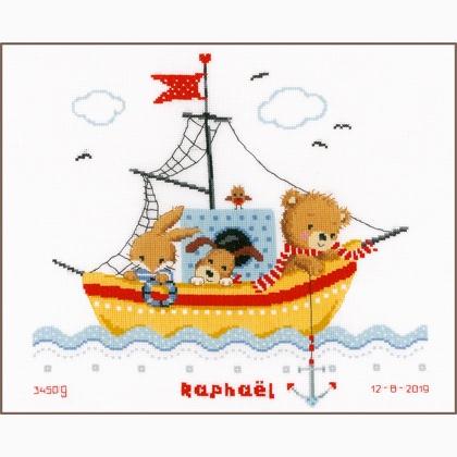 Birth Sampler - Boat Sailing