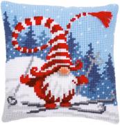 Front Cushion: Christmas gnome skiing II