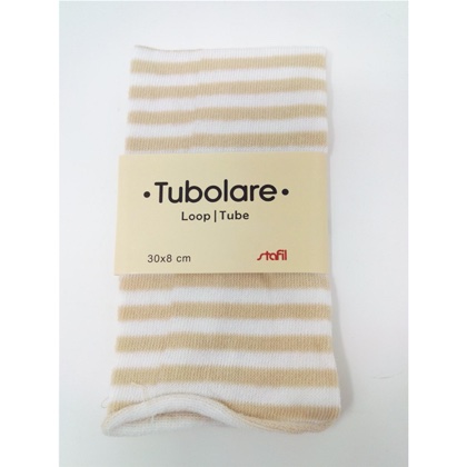 Elastic Tube - Rows - White/Beige - 30x8cm.
