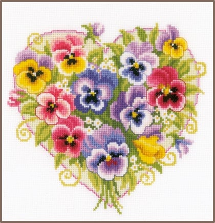 Pansies in heart shape