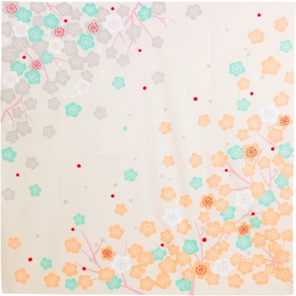 Hime Adeline Klam Furoshiki - Japanese Apricot Light Orange/Mint