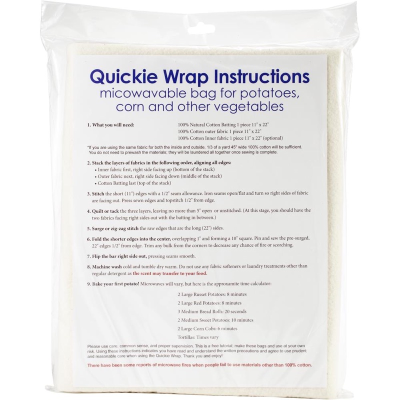 Katahdin 100% Cotton Batting Quickie Wrap Precut