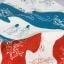 Choju jinbutsu giga Reversible Furoshiki - Blue/Vermilion