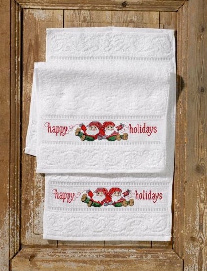 Christmas hand towels - Happy Holidays