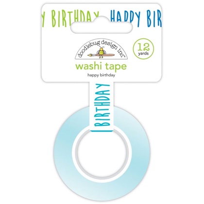 Decorative Paper Tape 15mm - Happy Birthday, Party Time