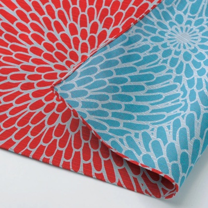 Isa Monyo Reversible Furoshiki - Chrysanthemum Red/Blue