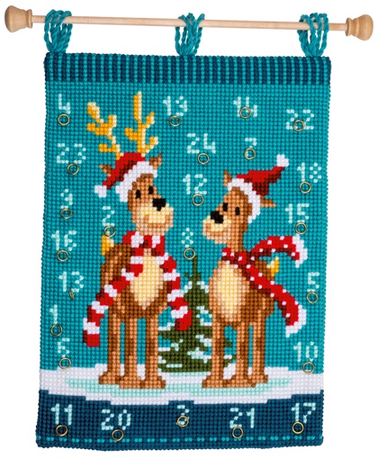 Wall hanging - Elk with scarves