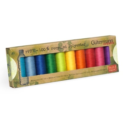 100% Recycled Polyester Sewing Thread Set - Bright
