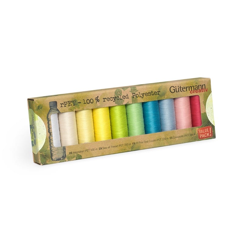 100% Recycled Polyester Sewing Thread Set - Pastel From Gütermann