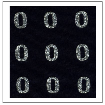 Glitter Numbers - \"0\" (ZERO)