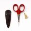 Shunuri small scissors with gold lacquer art - Red