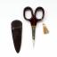Shunuri small scissors with gold lacquer art - Brown