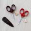 Shunuri small scissors with gold lacquer art - Brown