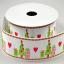 Ribbon 25mm - Christmas Grosgrain - White & Green